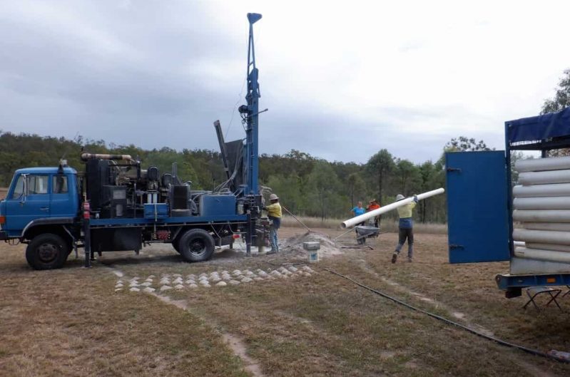 Workers preparing for water boring — Bore Drilling in Hervey Bay, QLD